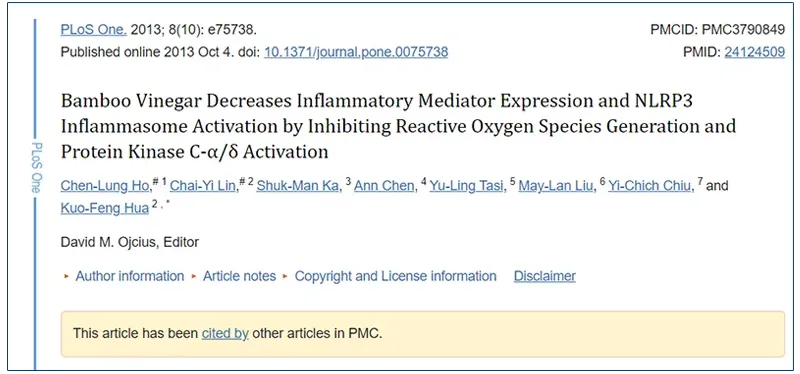 bamboo vinegar scientific research supporting Xitox detox foot pads