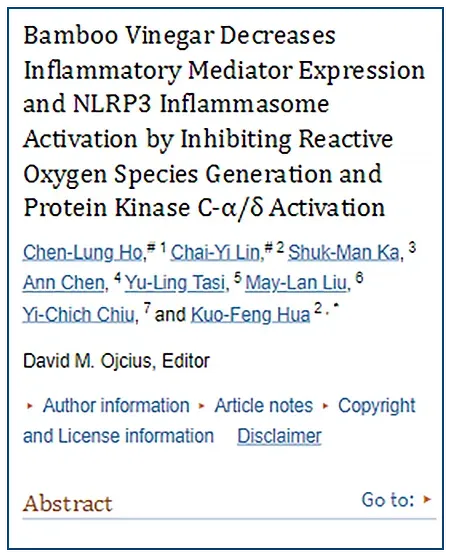 bamboo vinegar research for Xitox foot pads mobile view