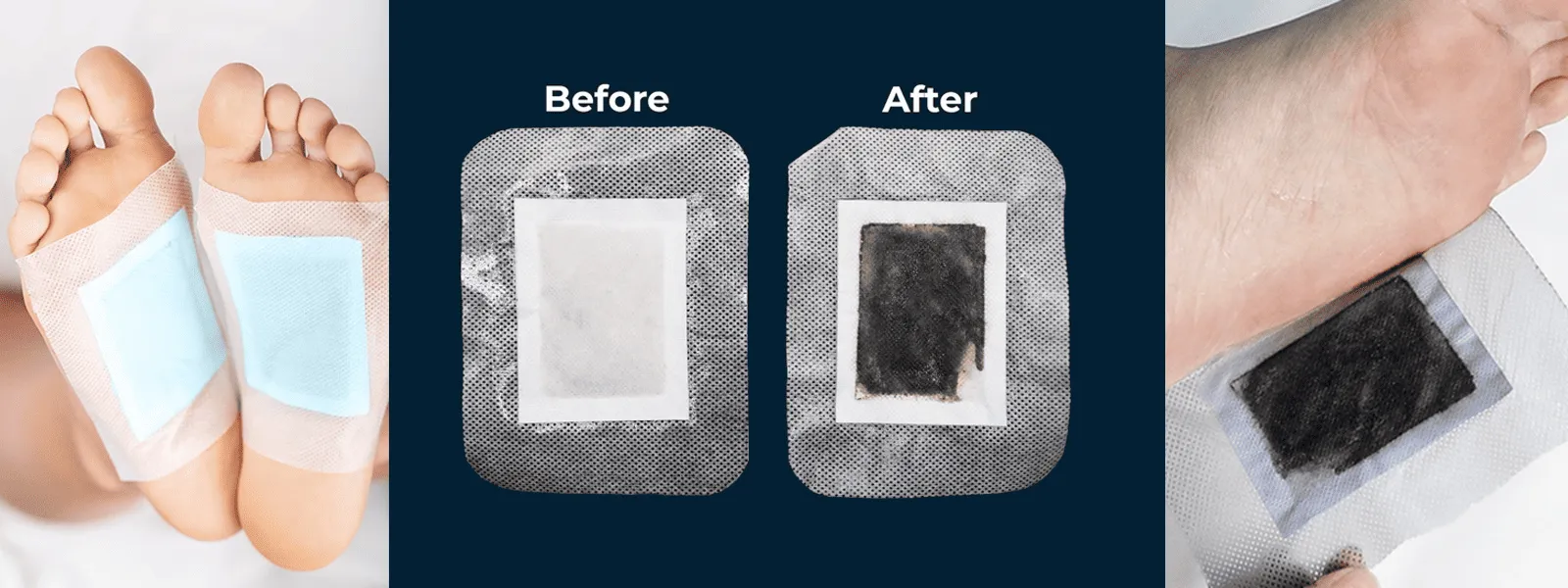 Detox foot pads giving soothing relief after a long day